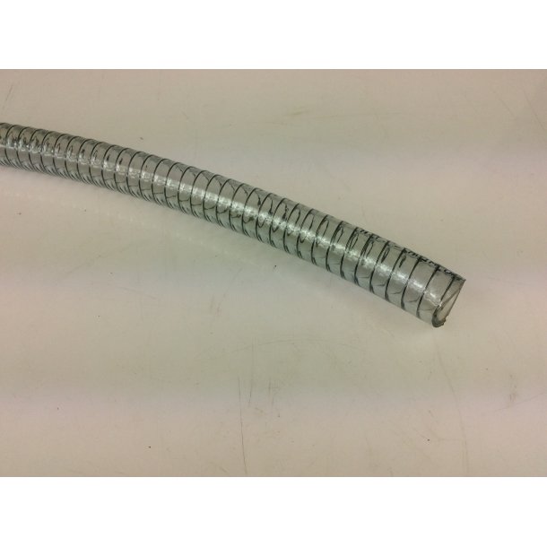 Klar PVC slange med stlspiral